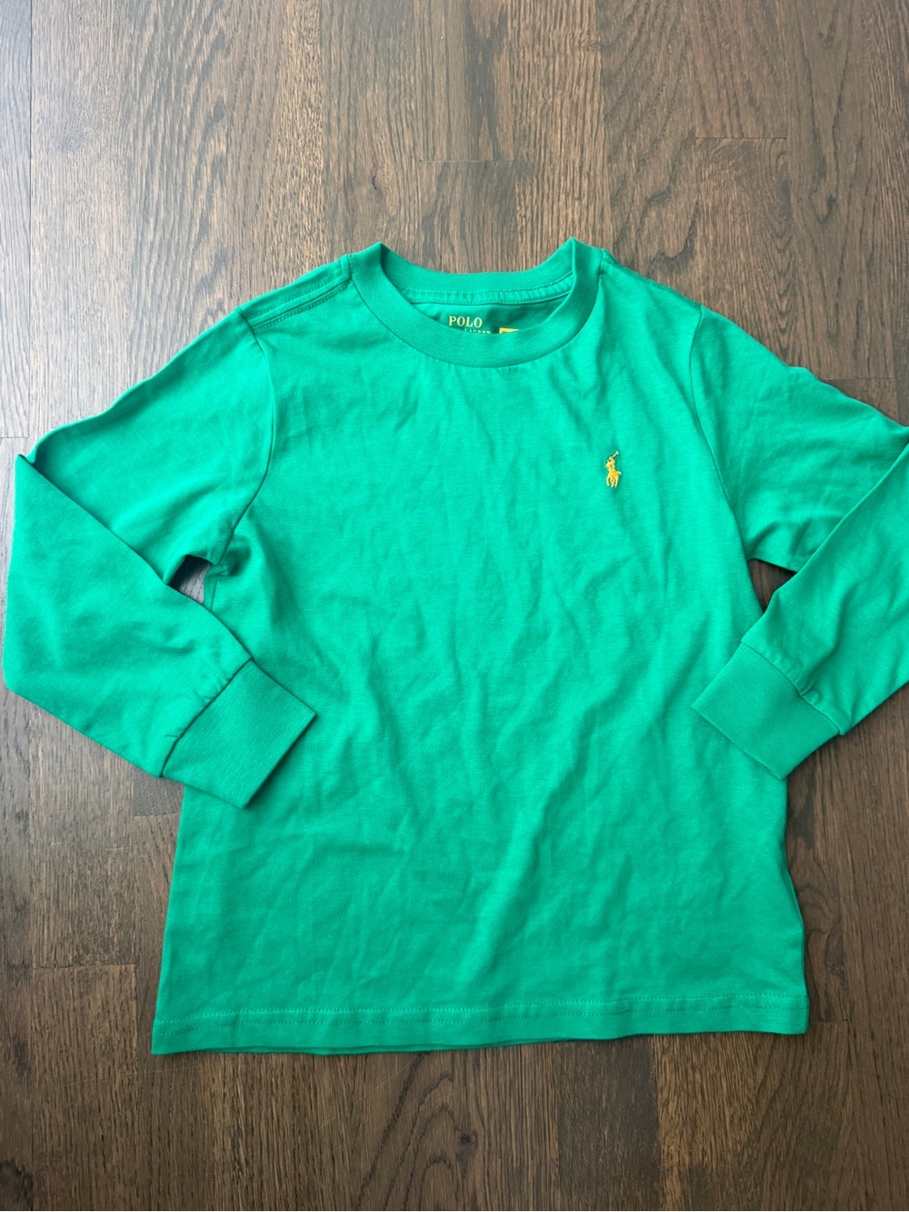Polo by Ralph Lauren Boys' Bright Green Long-Sleeve Tee with Yellow Pony